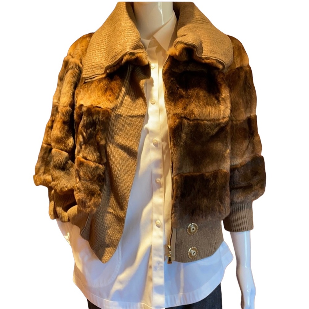 ESCADA bomber jacket in rabbit fur, small, EUC